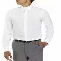 Krajnja sredstva za kraj mens redovno-fit bijela košulja s čvrstom haljinom s tipkom za dolje ovratnik