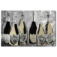 Wynwood Studio Piće i alkoholna pića Zidna umjetnost Platno Ispiši 'Dom Party Glam' Champagne - Zlato,