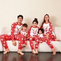 Porodični božićni podudaranje pidžamas setovi Holiday Xmas Spavaće odjeće Set Elk jeleni ispisani gornji