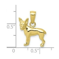 Privjesak za psa Chihuahua od punog 10k žutog zlata