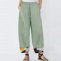 Corashan pantalone za žene, ženska pamučna posteljina čvrsta patchwork neregularne labave pantalone casual