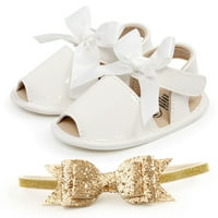 Mikilon Toddler cipele za bebe djevojke slatke modne pamučne šljokice luk neklizajući mekani donji sandale