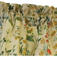 Rosie teksturirani pamuk cvjetni print Curtain Valance 50 18 u prirodnom obliku