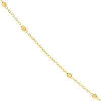 14k žuto zlato 16 Dijamantska rezana Perla i kabl Saturn ogrlica-Žene