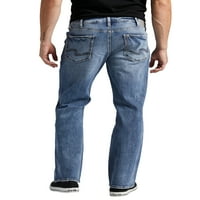 Silver Jeans Co. Muške Zac opuštene traperice s ravnim nogama, veličine struka 30-42