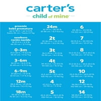 Carterovo dijete minskih beba i mališana jednodijelno pidžama, veličine 12m-5t