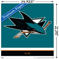San Jose Sharks - Logo Zidni poster, 14.725 22.375