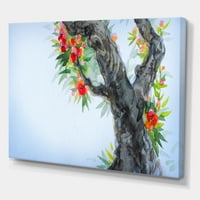 Designart 'Blooming Flowers Of An Old Tree In Spring I' Tradicionalni Canvas Wall Art Print