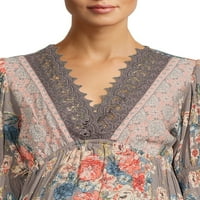 Romantična gypsy ženska ženska kukičana bluza za kukiča