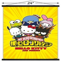 Moja heroja Academia Hello Kitty i prijatelji - Grupni zidni poster sa magnetnim okvirom, 22.375 34