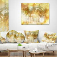 Designart palme u spokojnoj tropskoj plaži - pejzažni štampani jastuk-18x18