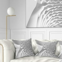 Dizajnerski fraktalni zakrivljeni bijeli 3D valovi - jastuk savremenim bacanjem - 18x18