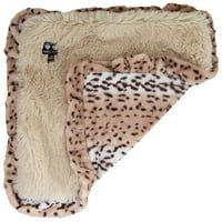 Bessie i Barnie Aspen Snow Leopard Blondie Luksuzni Ultra pliš Fau krzno za kućne ljubimce reverzibilni pokrivač