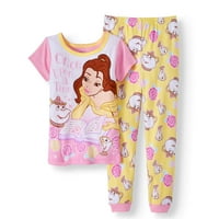 Ljepota i zvijer Belle Toddler Djevojka pamučna gusta fit pidžama, set