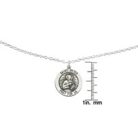 Primal Silver Sterling Silver Antiqued Saint Peter medalja sa kablovskim lancem