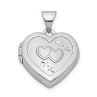 Primalni srebrni sterling srebrni rodijum-ploče dvostruko srce na srcu s kablovskom lancem