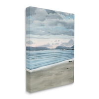 Stupell Cloudy Sunrise Beach Scenografija Pejzažna slika Galerija zamotana platna Print Wall Art