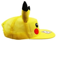 Šešir za kamiondžija Pikachu s vezenim pikachu licem, mrežaste ploče i 3D uši