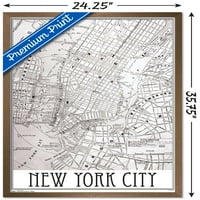 Zidni poster New York Map, 22.375 34