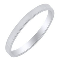 Ravni prsten za vjenčanje u 14k bijeloj zlatnoj prstenu - 7