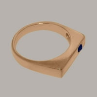 Britanci napravio 18K ružičastog zlatnog prirodnog safira Muške prstene - Veličine Opcije - Veličina 11.5
