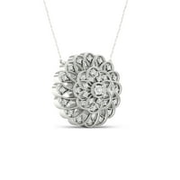 Imperial 1 4ct TDW dijamant s srebra geometrijski cvijet privjesak ogrlica