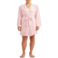 2-dijelni pleteni Set Spavaćih haljina i ogrtača JV odjeća za žene i žene Plus