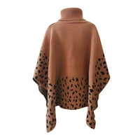 Juebong Womens prevelizirani lagani svestran rt Leopard Print Turtleneck džemper, crveni, m
