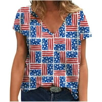 Ženski vrhovi 4. srpnja Košulje Grafički tee Patriotska neovisnost Dnevna majica Vintage Love Print Bluza