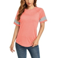 Ženski vrhovi ženski okrugli vrat kratki rukav T-shirt Pink