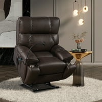 Kožna Elektroprivredna naslonjač Sofa stolica sa funkcijom masaže i grijanja & držači čaša & bočni džepovi,