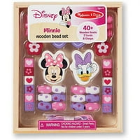 Melissa & Doug Disney Minnie Mouse Drveni set perle sa 40+ perlica za izradu nakita