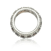 Kolekcija srebra kubni cirkonij smeđe-bijeli moderni prsten za slaganje