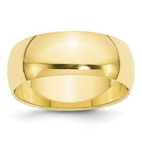 10k žuto zlato pola okrugle muške dame vjenčane prsten veličine 8.5