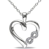 Dijamant-akcent Sterling Silver Infinity Heart Privjesak, 18