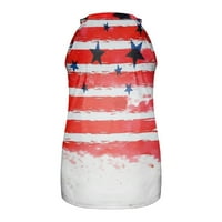 Drindf američka zastava košulja žene Dan nezavisnosti Crewneck prsluk bez rukava štampani vrhovi bez naramenica