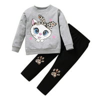 Slatka modna odjeća set za djevojčice za djecu za bebe Odjeća s dugim rukavima Slatke crtane životinje