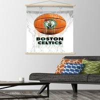 Boston Celtics-zidni Poster sa kuglicom za kapanje sa drvenim magnetnim okvirom, 22.375 34