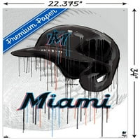Miami Marlins-zidni Poster za kacige sa klinovima, 22.375 34