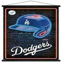 Los Angeles Dodgers - Neonska kaciga zidni poster sa magnetnim okvirom, 22.375 34