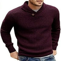 Voguele muns džemper rebrasti pulover šal ovratnik tunike vrhovi zimski džemperi casual vino crveno m