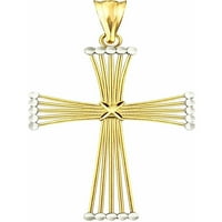 Gold 10kt zlatni multi-bar dijamantski privjesak križa