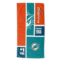 Miami Dolphins NFL Colorblock personalizovani 30 60 peškir za plažu