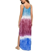 Ecqkame duge haljine za žene Ležerne prilike V-izrez Haljine Summer bez rukava Dress Blue XL na Cleanceu