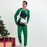 Žene mens pidžama set muške božićne modne rešetke božićno drvce Print Top pantalone odijelo obiteljsko