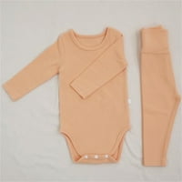 Kali_store toddler pad odijelo pulover kapuljač i duks za dječake modne postavljene narančaste, 18-mjeseci