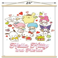Hello Kitty i prijatelji - Kawaii Favorite Flours Zidni poster sa magnetnim okvirom, 22.375 34