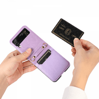 Za Samsung Galaxy Z Flip futrola sa držačem za držač kartice Lanyard Wallet Crossbody Telefon (ljubičasta)