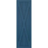 Ekena Millwork 12 W 50 H True Fit PVC Jednostruka X-ploča seoska kuća sa fiksnim nosačem, boravak plava