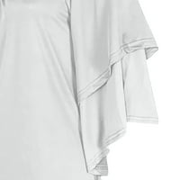 Bijela bluza za žene Trendi vrhovi za žene za žene ljeto tiskanje kratkih rukava za hladne majice za hladnu ramene, majice za žene, majice za žene, bijele, m